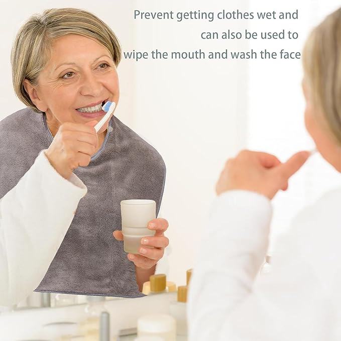 4 Pack Adult Bibs for Men and Women, Adult Bibs for Elderly,Towel bibs for Special Needs Adults