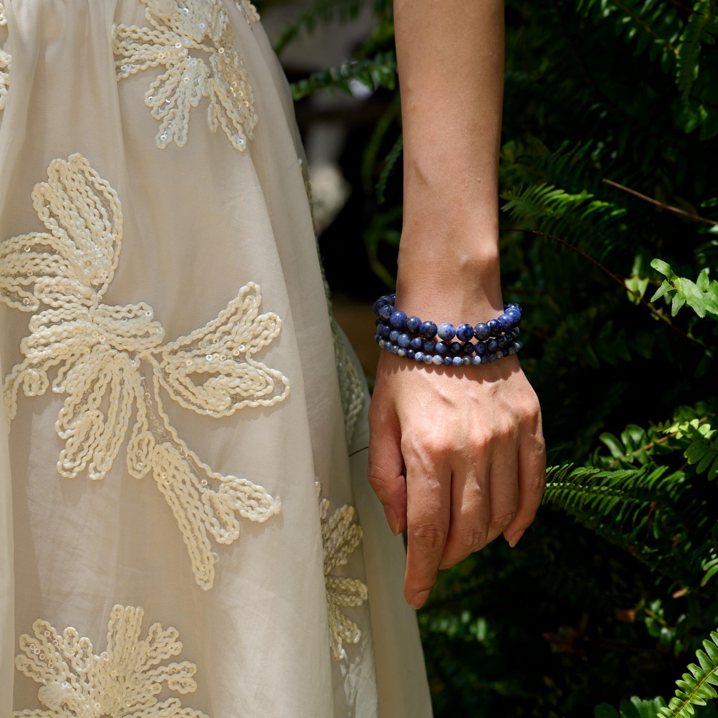 Sodalite-Clear Insight & Authenticity-8mm Beaded Bracelets for Women Handmade Semi Precious Natural Stone Stretch Elastic Jewelry Yoga Protection Gifts