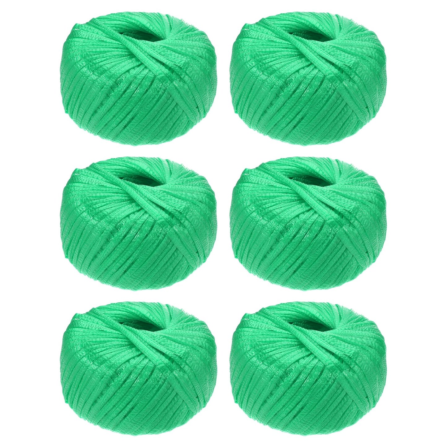 MECCANIXITY 6 Rolls Polyester Nylon Plastic Rope Twine, 80m/262ft Nylon Cord Household Bundled Polypropylene Twine Yarn for Household Gardening Tying Binding Garden Crafts, Green