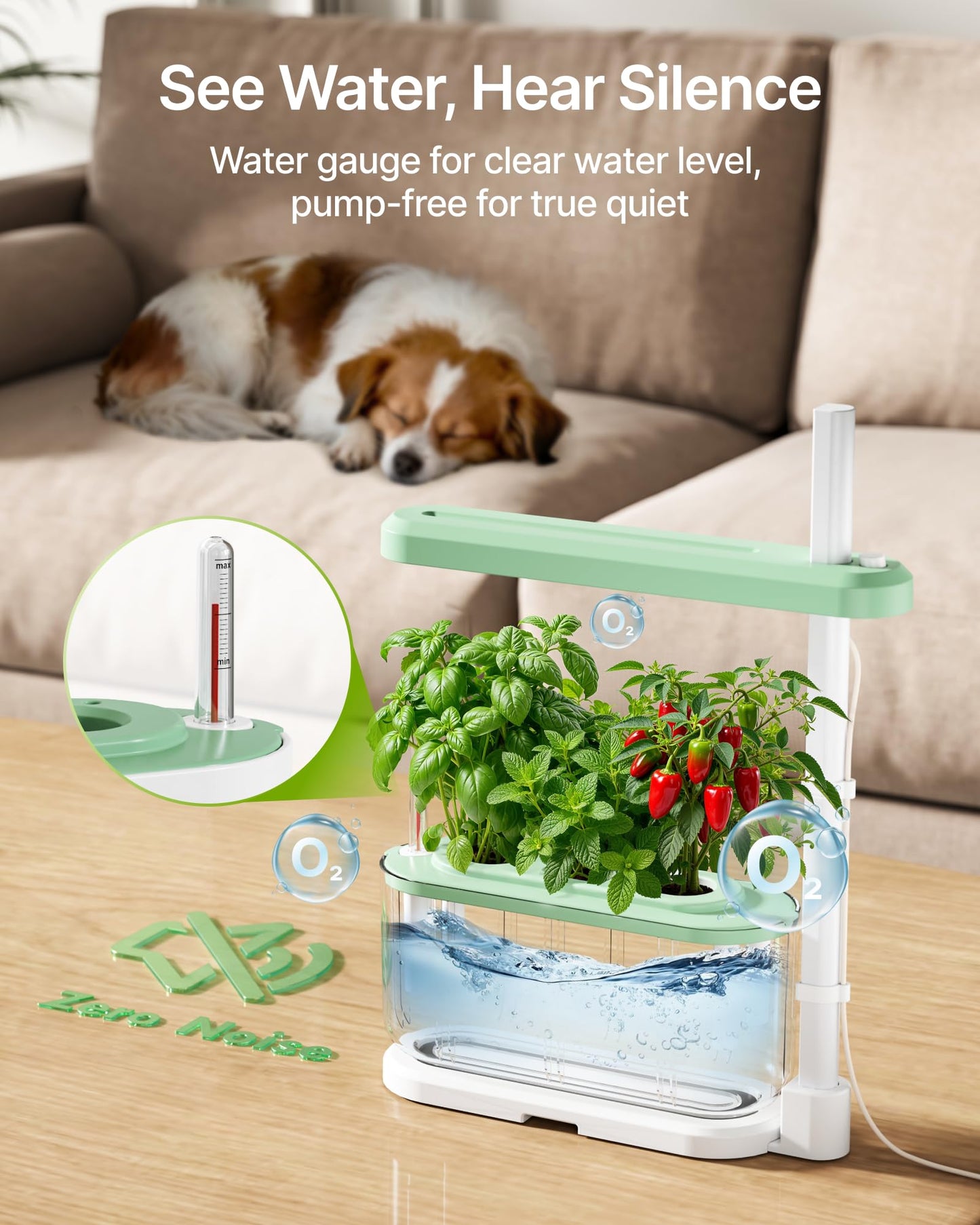 SUNCOZE Hydroponics Growing System Kit with 3 Pods – Full Spectrum LED Grow Light, Adjustable Height Indoor Herb Garden, Compact Hydroponic System for Beginners，Gardening Gifts