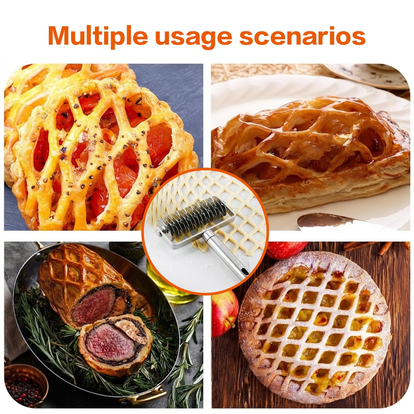 lattice pastry cutter-Create perfect lattice dough at home for pies, pizza, bread, and Beef Wellington.