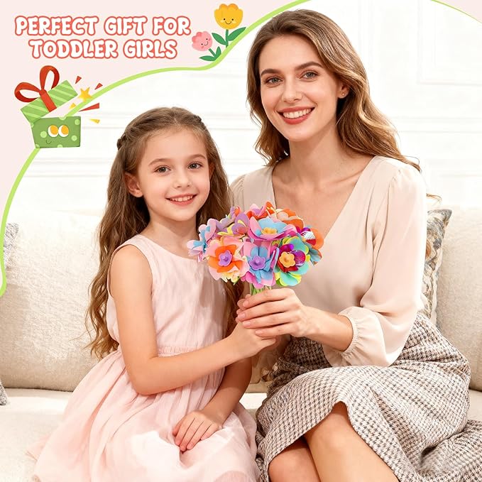 ZuxZuce Fabric Flower Bouquet Toys Refill Pack – DIY Arts & Crafts Toy Accessories (Main Kit Not Included)