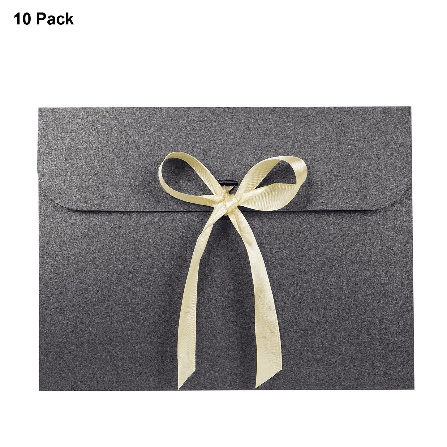 10pcs Paper Envelope Gift Bags with Ribbon Bowknot Holiday Envelope Party Gift Card Packaging Bag Wedding Presents Box for Underwear Silk Scarf Greeting Cards