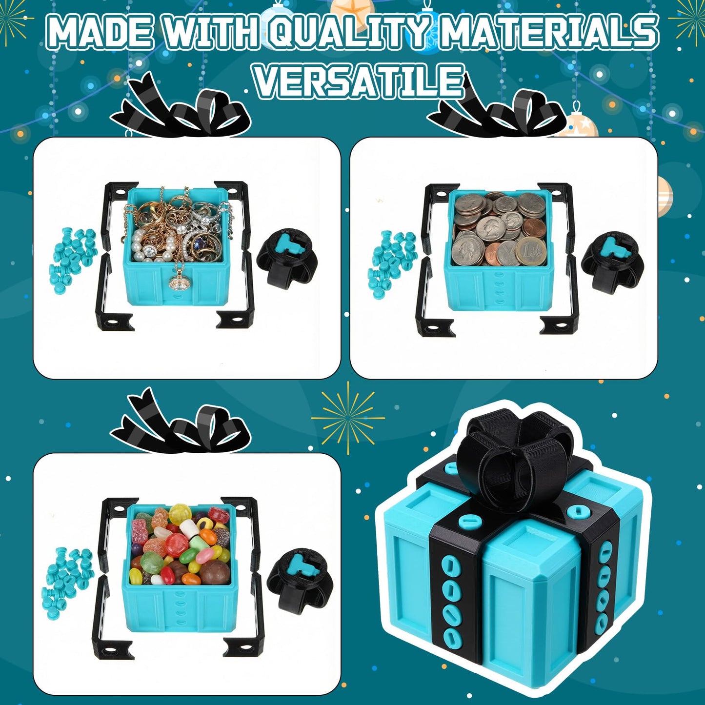 Novabright 2 Pack Annoying Present Box with Finger Annoying Gift Box with Screws Gifts Prank Boxes Novelty Hilarious Money Card Container for Party Birthday Wrapping