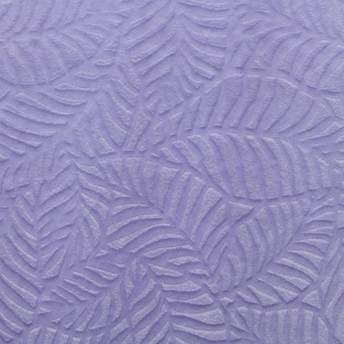 SOCHOW Super Soft Flannel Fleece Throw Blanket, Lightweight Cozy Warm Leaves Textured Plush Blanket for Bed Couch Sofa, 50 x 60 Inches, Lilac
