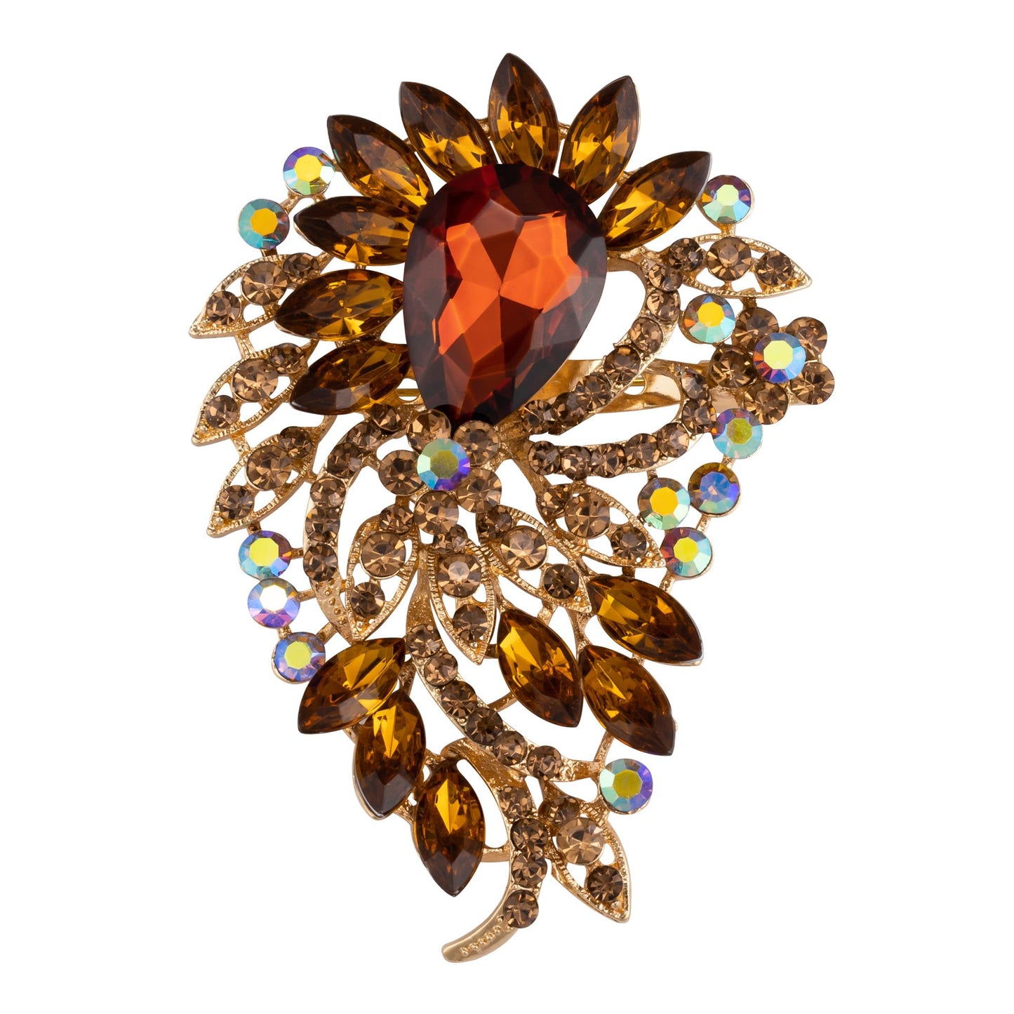 SELOVO Big Large Flower Statement Brooches Pins Scarf Decoration Gold Tone (Yellow)