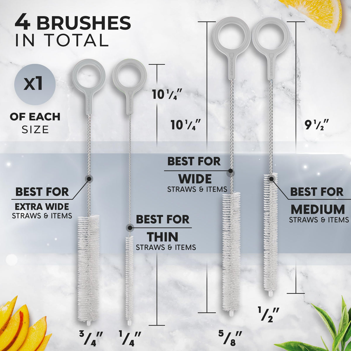 Heavy Duty Cleaning Brushes Set of 4 (4 Count)