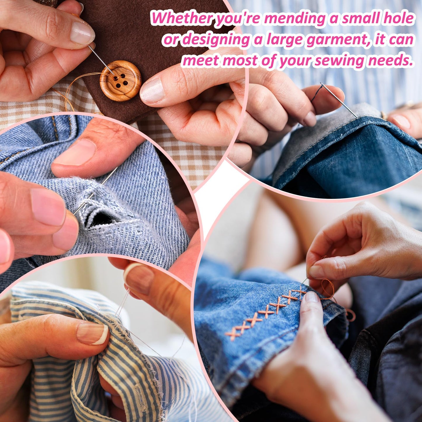 Wavwavw 24 Pcs Mini Travel Sewing Kit Small Sewing Kit Beginner DIY Supplies Needle and Thread with Scissors Hand Needles Threader for Beginner Traveler Hotel Charity Homeless