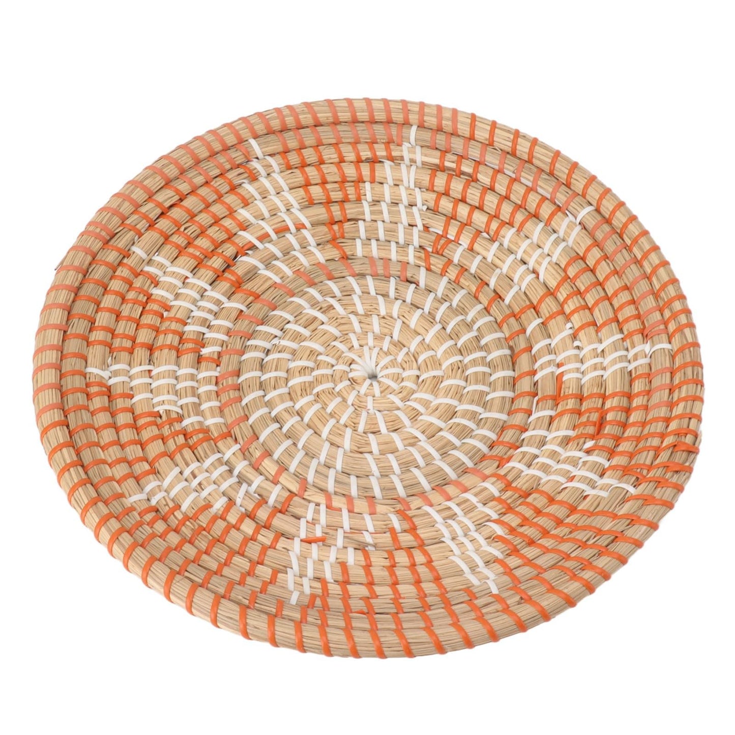 Lybunair Round Grass Wall Ornaments 35cm Diameter Handwoven Hanging Baskets for Living Room and Kitchen (Style One)