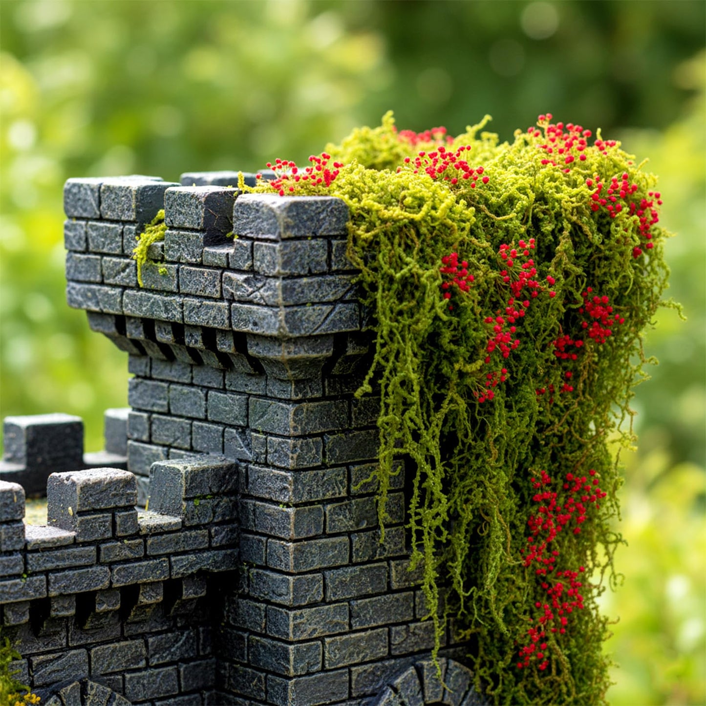 Warmtree Realistic Miniature Vines Simulation Vine Miniature Plants for DIY Mini Model Railway Fairy Garden Architecture Diorama Supplies Scenery Landscape Layout (Red)