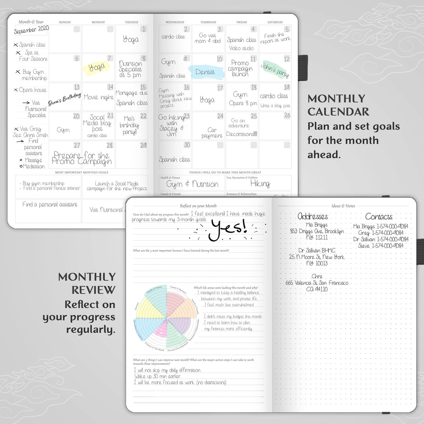 Legend Planner – Undated Weekly & Monthly Life Planner to Hit Your Goals & Live Happier, Organizer Notebook & Productivity Journal, A5 (Mystic Gray, Gold)