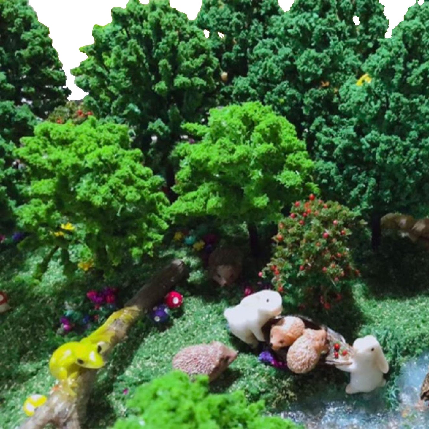Woohome 3 Color Tree Powder for DIY Model Trees Basing Material Kit, Tree Powder Model for DIY Miniature Model Shrub Bushy Tuft, Building Model Railway Fairy Garden Diorama Scenery