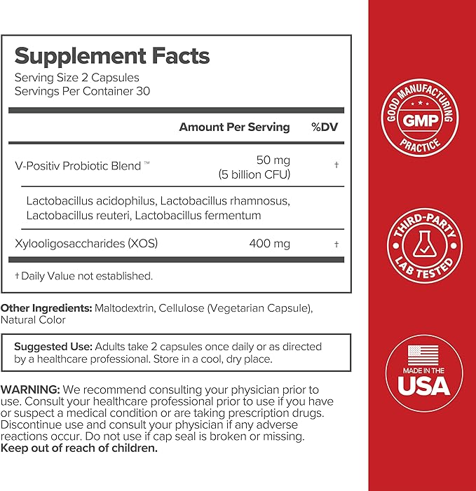 O Positiv URO Vaginal Probiotics for Women pH Balance with Prebiotics & Lactobacillus Probiotic Blend - Vaginal Health Supplement - Promote Healthy Vaginal Odor & Vaginal Flora, 60 Count (Pack of 1)