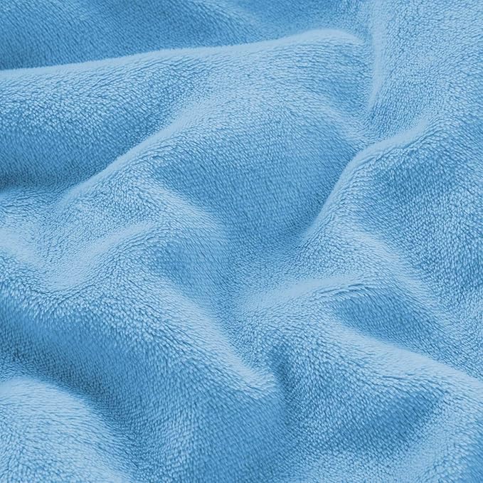 IR Imperial Rooms Sherpa Blankets Queen Size - Thick and Warm Blankets for Winter, Reversible Soft and Fuzzy Fluffy Queen Size Blanket for Bed, Light Blue, 90x90 Inches