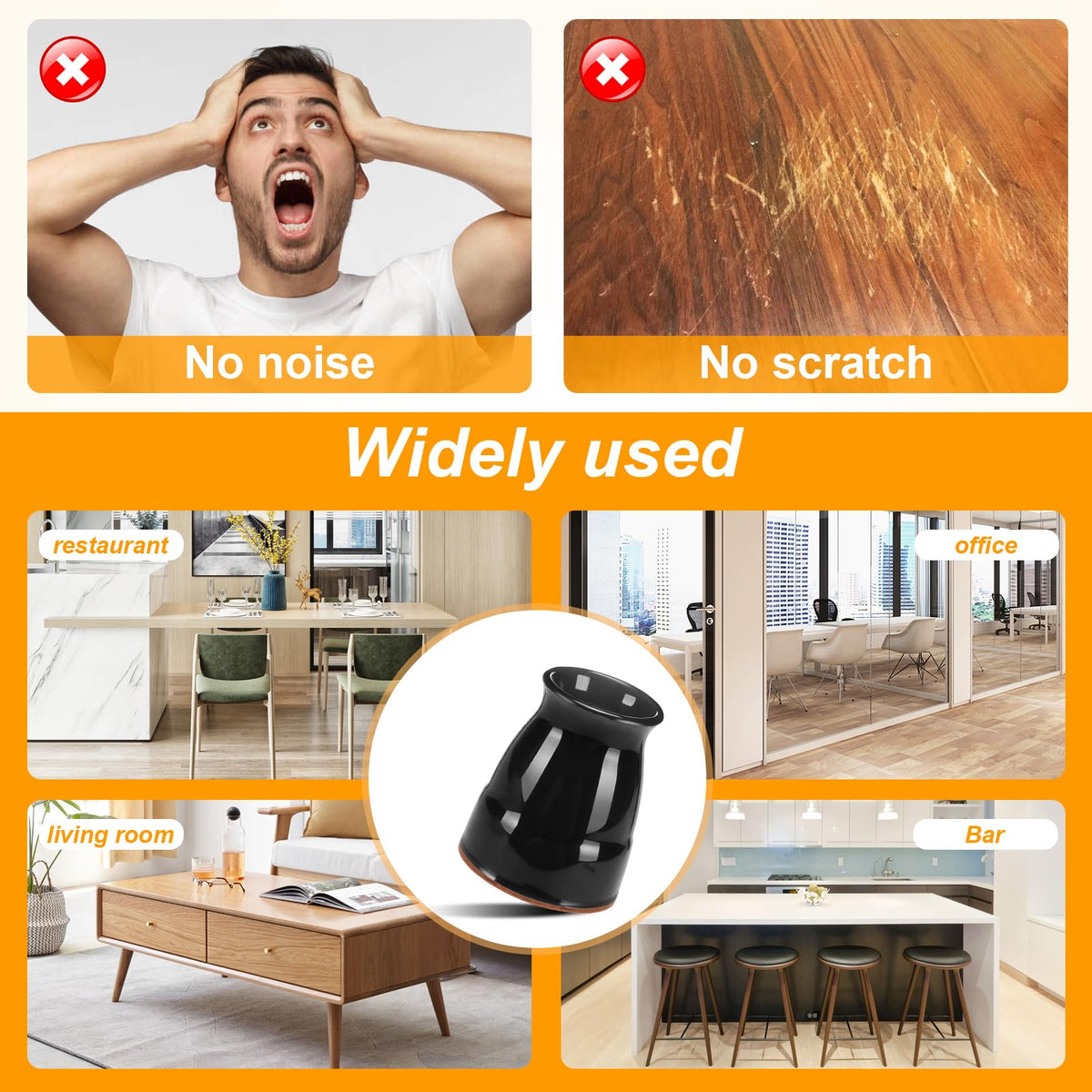 32 Pack Extra Small Chair Leg Floor Protectors for Hardwood Floors (36 Count)