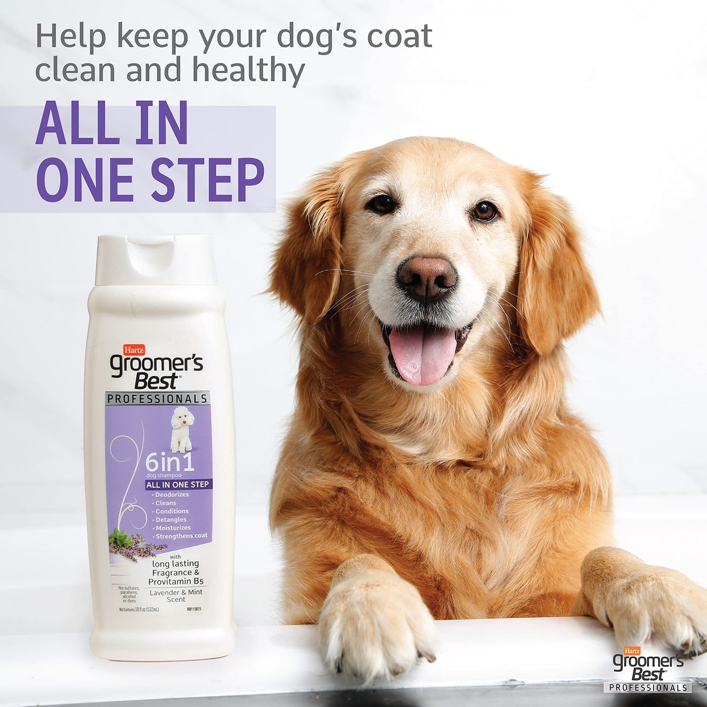Hartz Grooming Supplies Bundle with Groomer's Best Professionals 6-in-1 Dog Shampoo and Combo Brush for Dogs, Good for All Dogs & Coat Types
