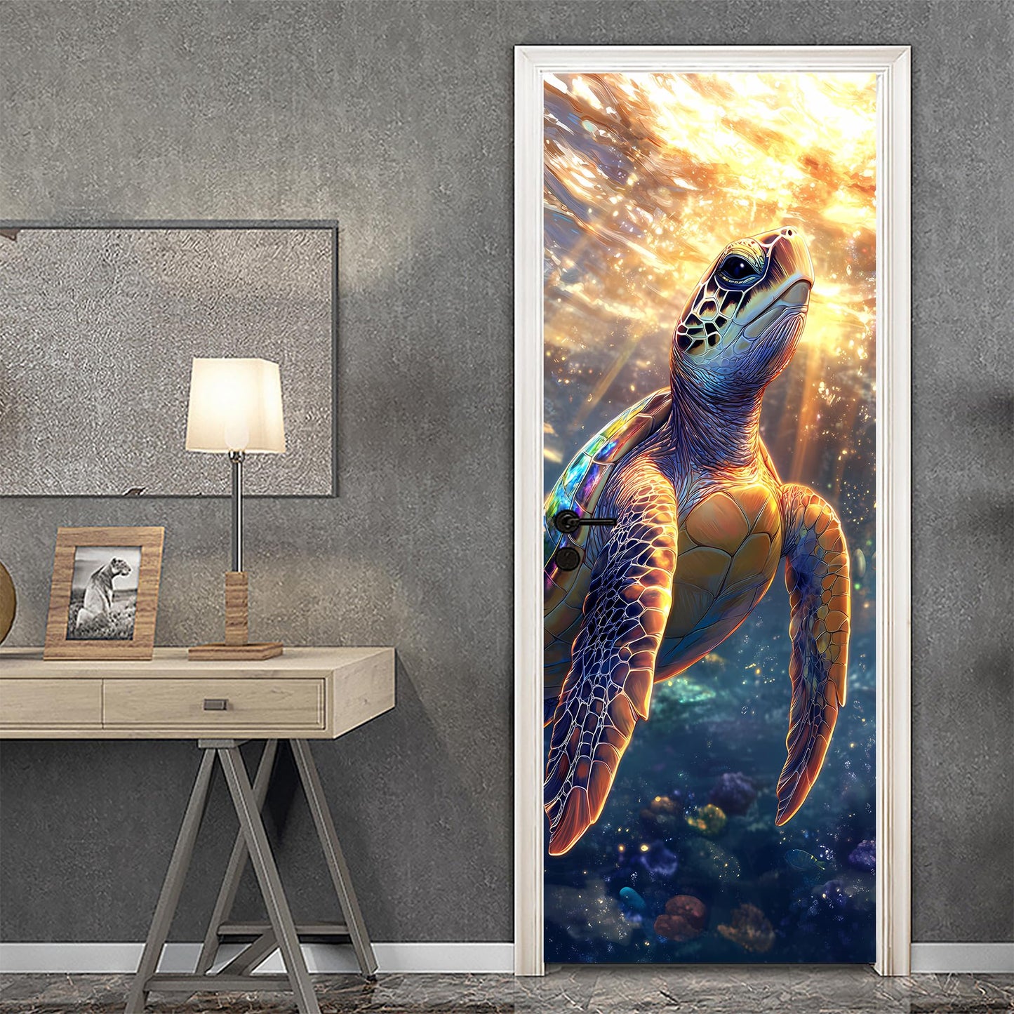 AOHMPT 3D Door Stickers, Peel and Stick Wallpaper ，Self-Adhesive Mural PVC Waterproof Wall Poster for Home Decor 30.3" W x 78.7" H