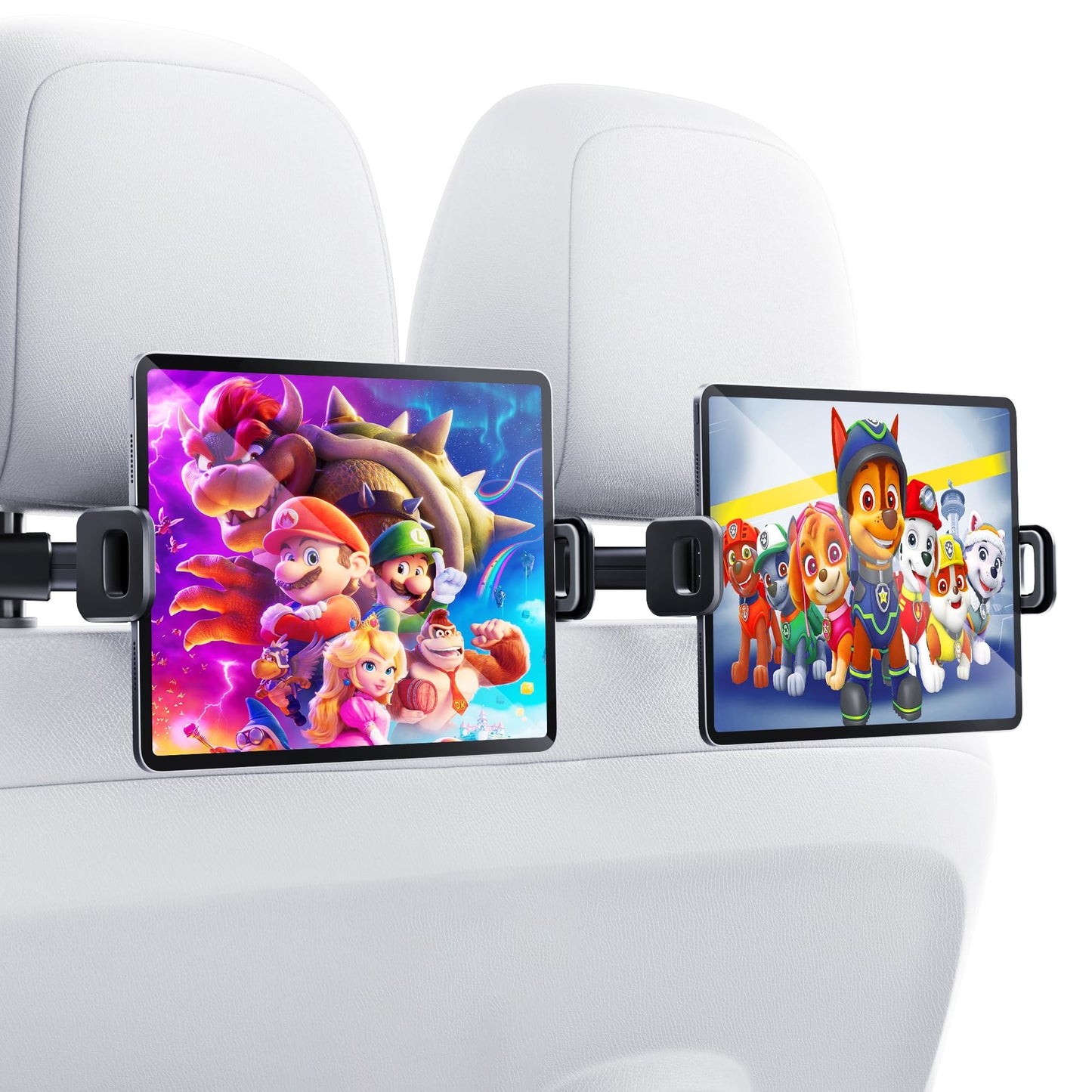 TOCHIO 2 Pack Tablet iPad Holder for Car Backseat Tablet Holder Phone Mount Stand for iPad, Tablets, Nintendo Switch, iPhone, Smartphones, Gift for Men and Women (Style B)