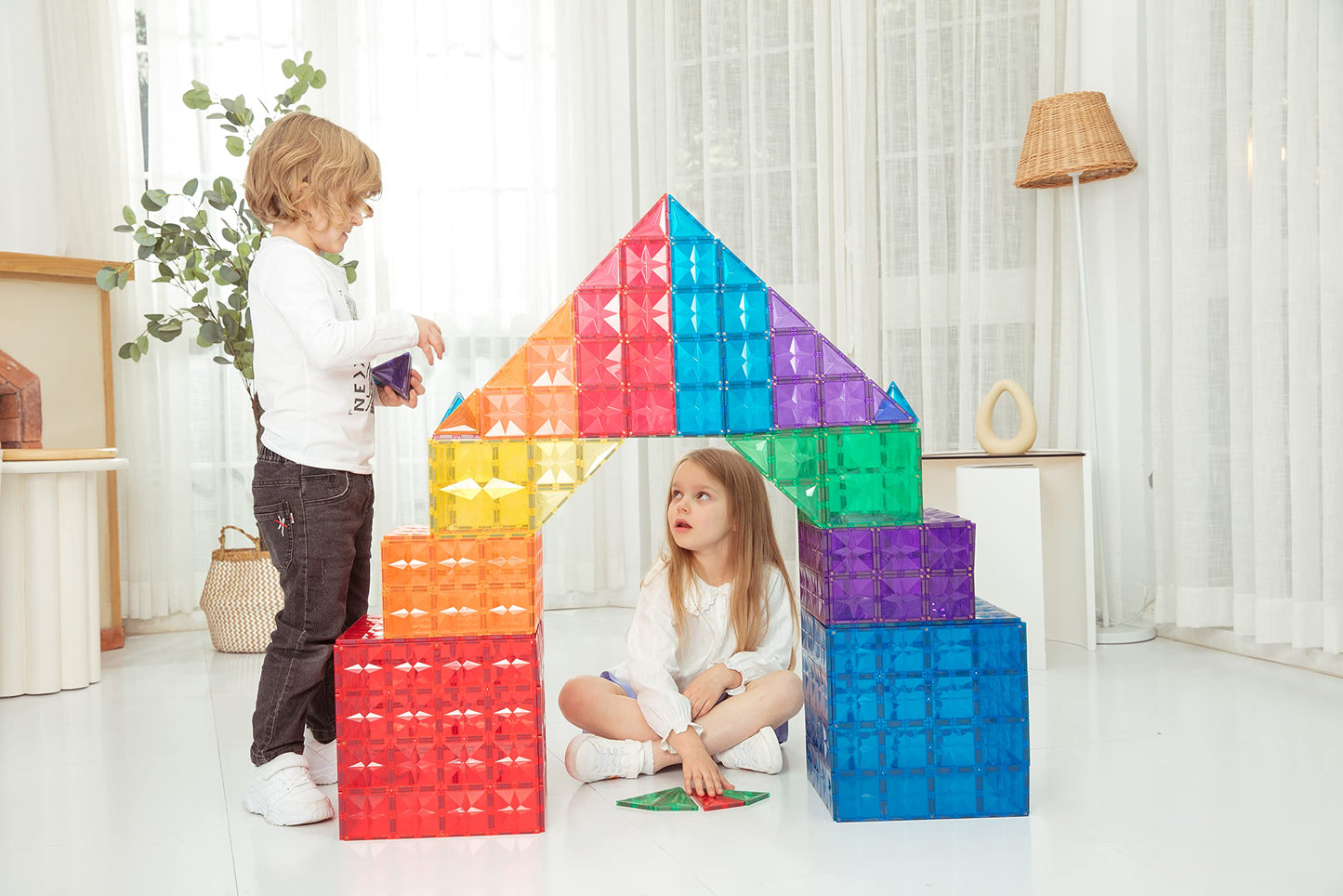 MEGAGONTILES 162PCS Premium Magnetic Tiles Set | STEM-Authenticated Magnetic Building Blocks | Educational Construction Toy for Kids Ages 3–8 (Boys & Girls)