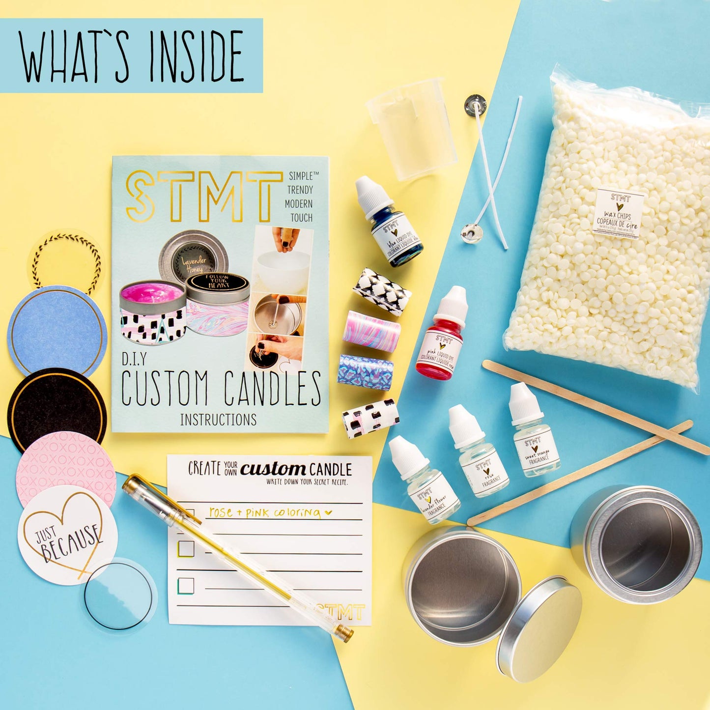 STMT D.I.Y. Custom Candles, Candle Maker Kit, DIY Candle Making Set, Make Your Own Candle Starter Kit for Kids, Ages 8+, Colors may vary