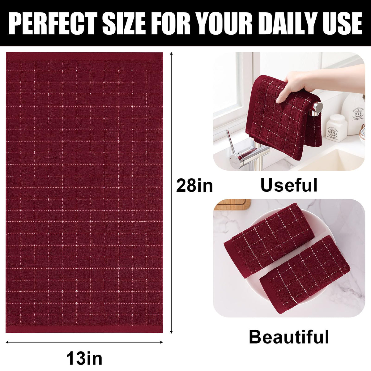100% Cotton Terry Kitchen Towels (12 Count)