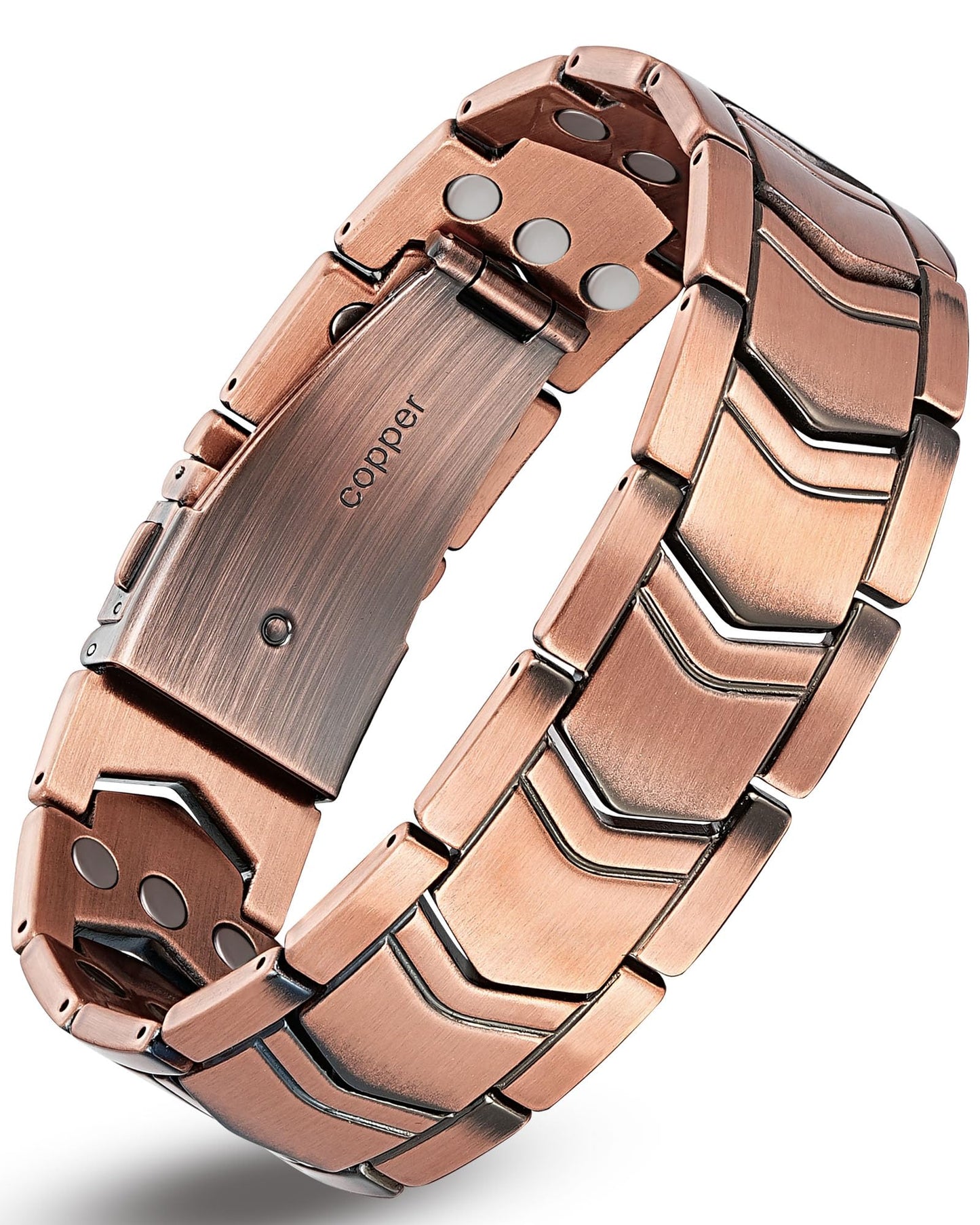 Krilicy 99% Pure Copper Bracelet for Men with 3X Ultra Strength Magnet Bracelet,Adjustable Length with Sizing Tool