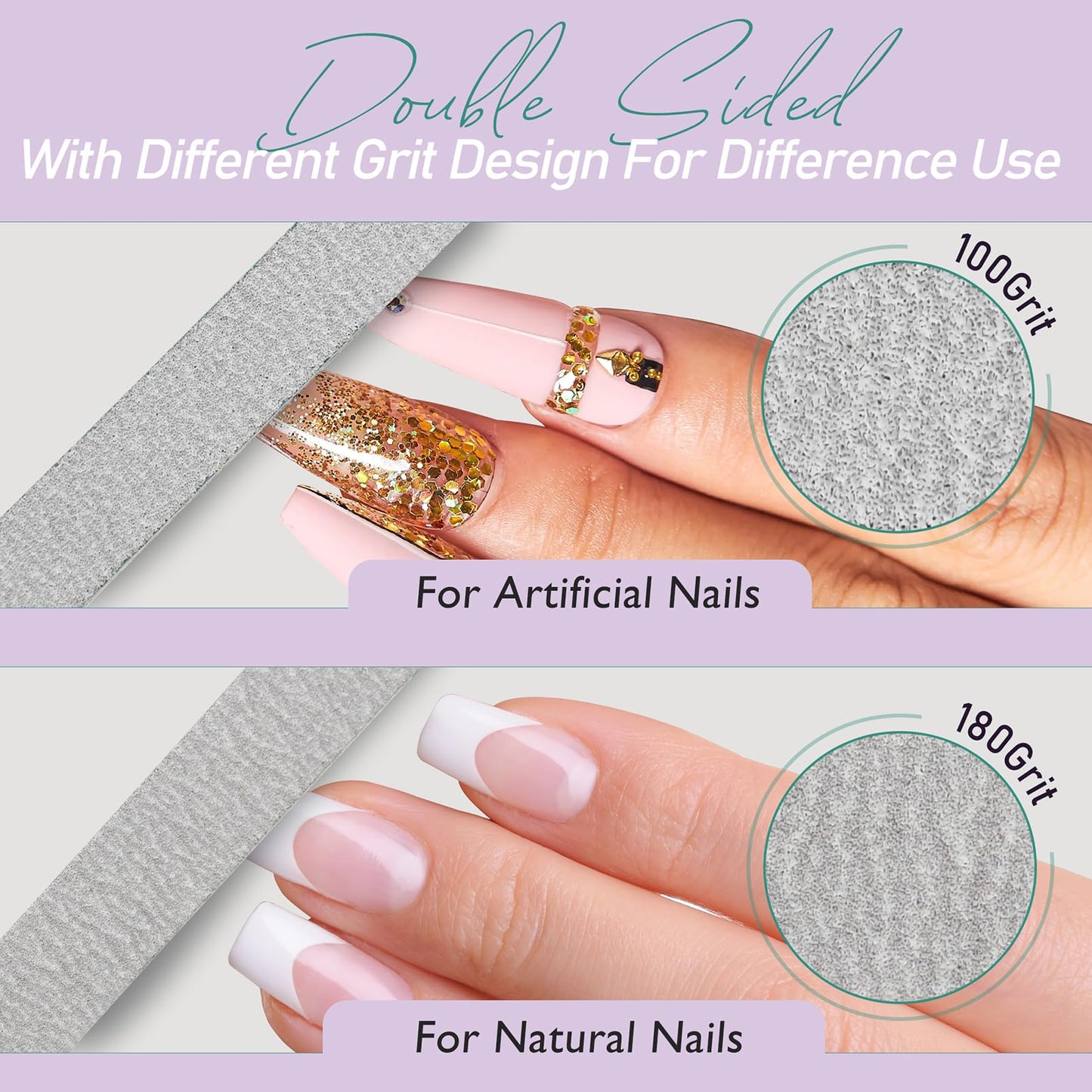 Professional Disposable Zebra Nail Files 100/180 Grit 5" Double Sided Emery Board Manicure Pedicure Tools 100Pcs