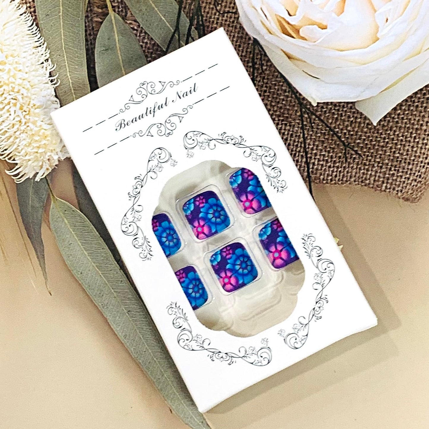 FIEONCIY Press on Toenails with Designs Acrylic Fake Nails for Toe Artificial False Nails with Charms Glue on Toe Nails for Spring Summer Stick on Toenails for Women Girls(JY156)