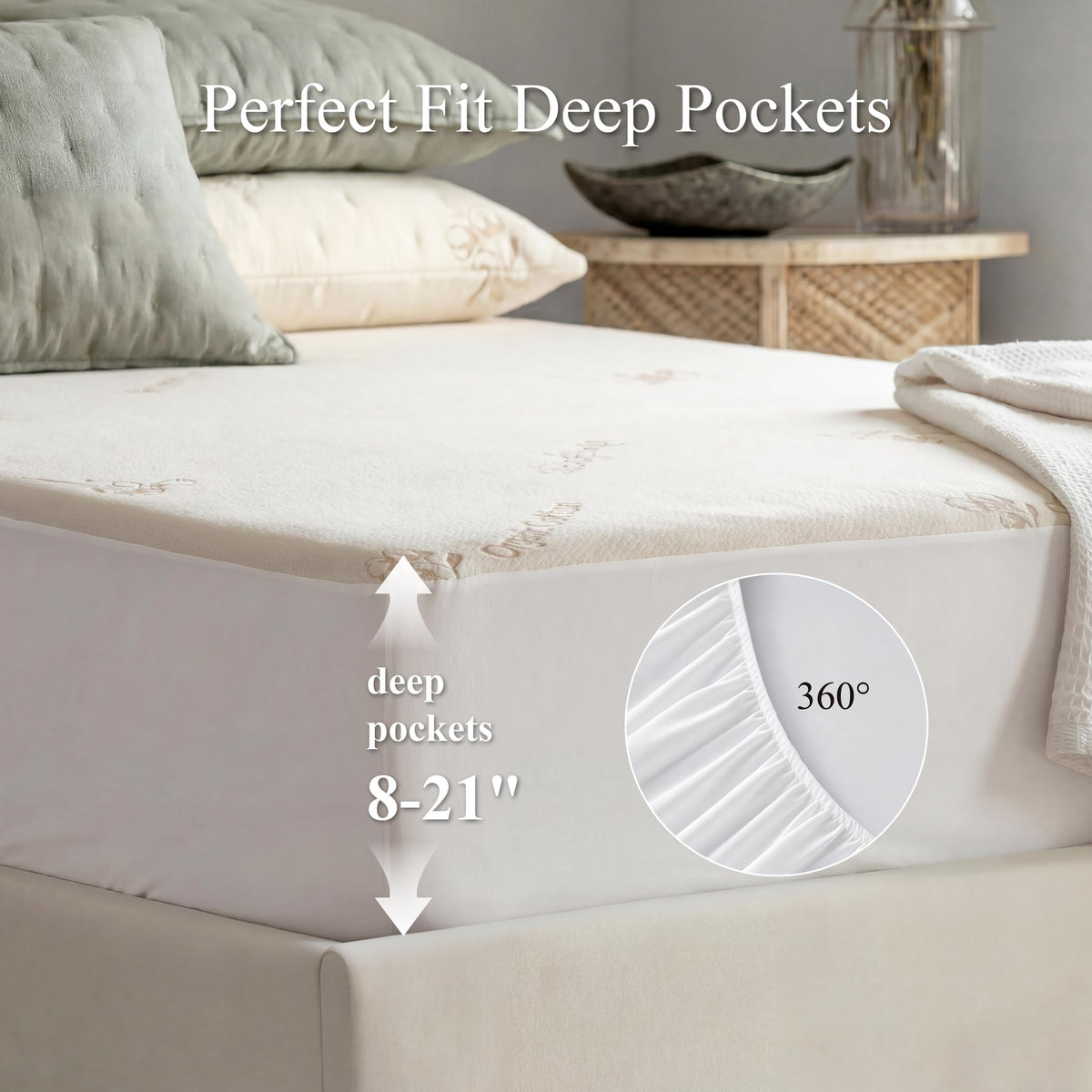 Organic Cotton Surface Waterproof Mattress Protector King Size