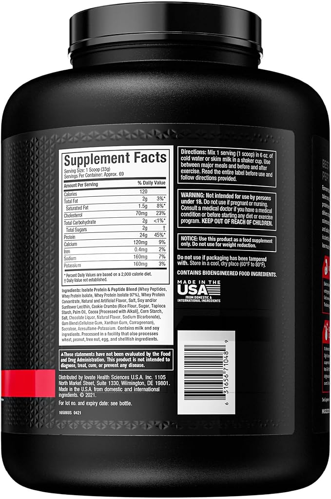 Muscletech Whey Protein Powder |MuscleTech Nitro-Tech Whey Gold Protein Powder |Whey Protein Isolate Smoothie Mix |Protein Powder for Women & Men |Cookies and Cream Protein Powder, 5 Pound (Pack of 1)