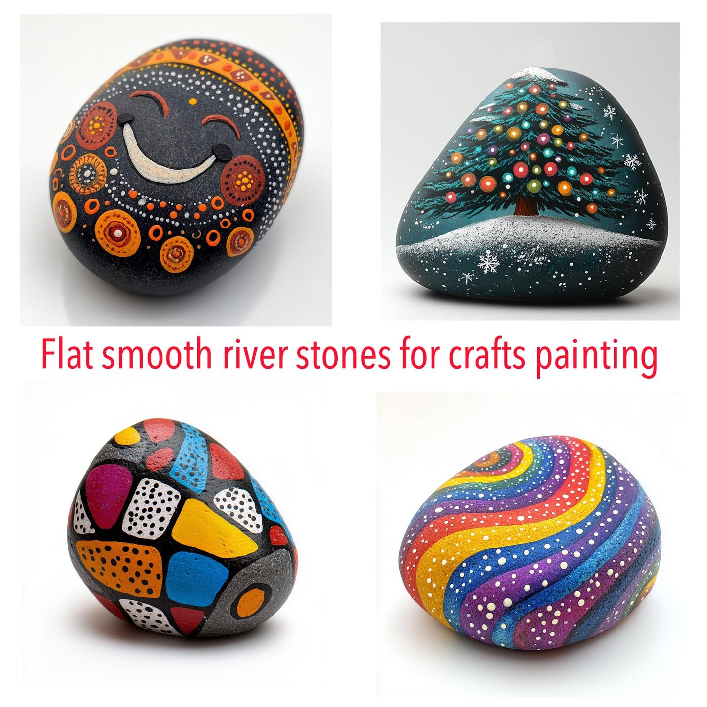 20PCS Flat Smooth River Rocks for Painting, Crafts, 2-3 inches, Kindness Stones Rocks Pebbles for Art Crafts, Party, Activity, Classroom, Holidays