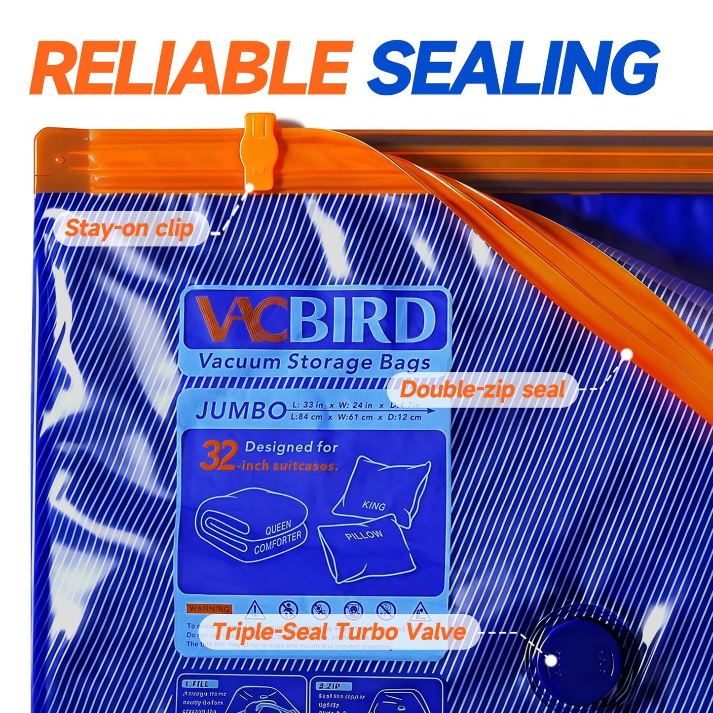 Vacbird Vacuum Storage Bags with Rechargeable Cordless Pump,15 Pack 3 Size Compression Packing Cubes Seal Bags, Space Saver for Clothes and Clothing Blankets Organization Space Saving