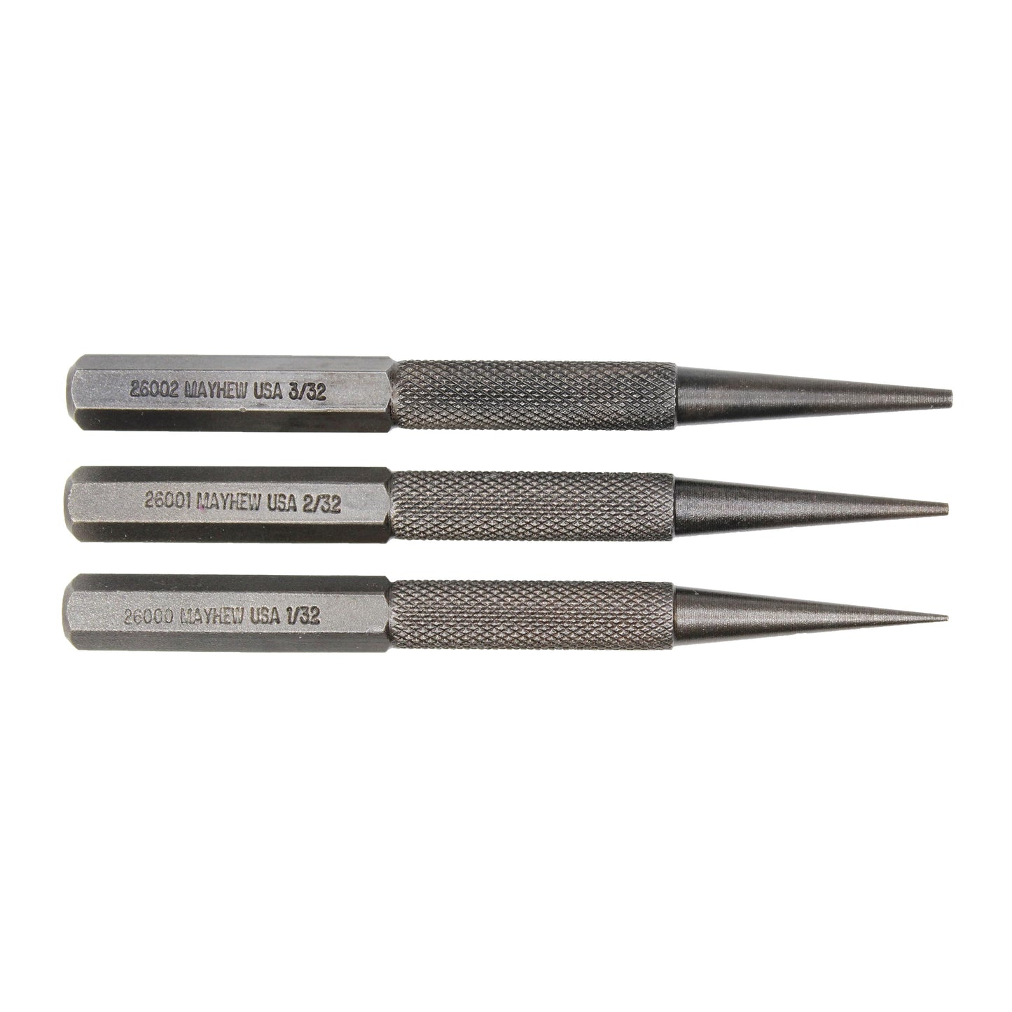 Mayhew 47502 1-2-3/32-Inch Carded Nail Set, 3-Piece
