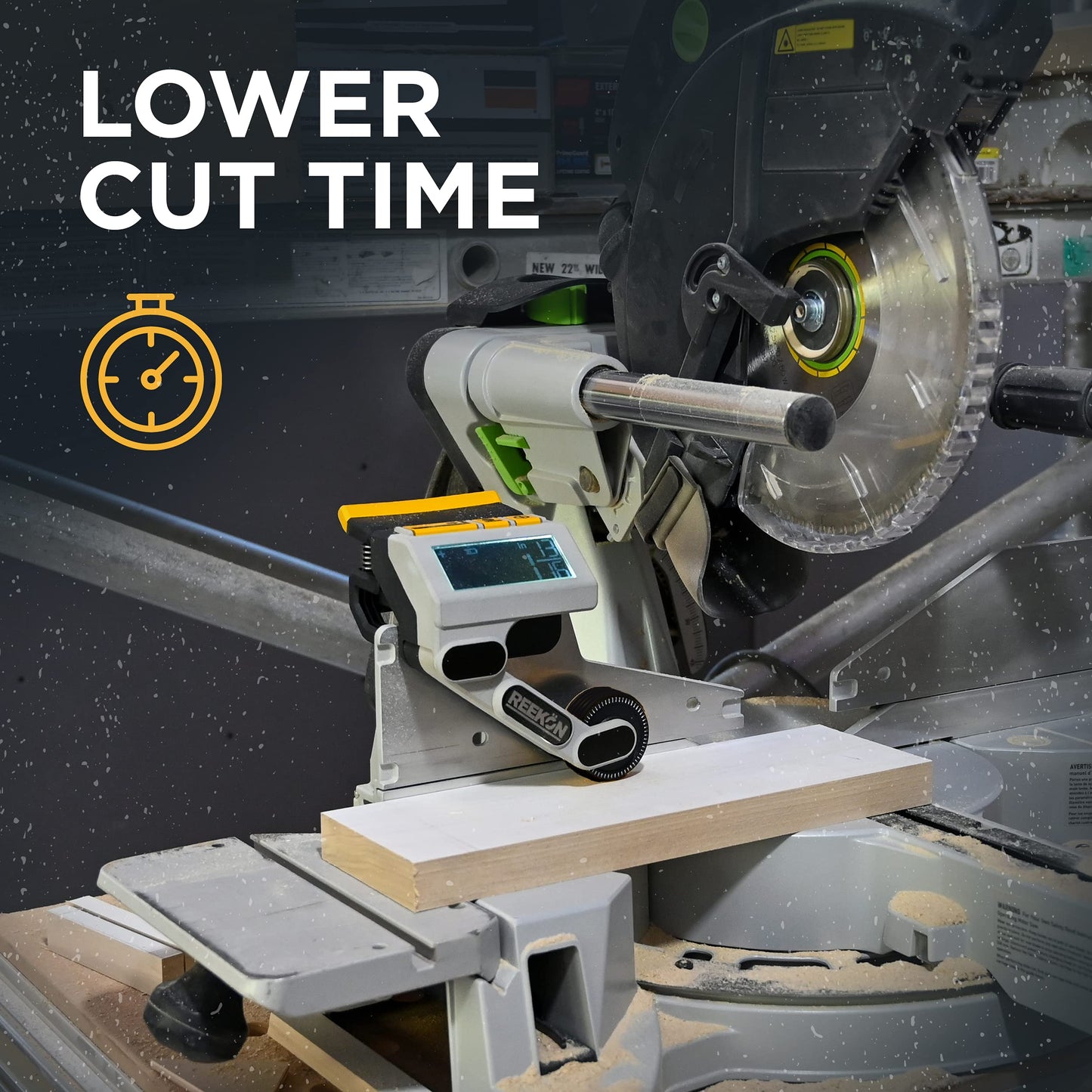 REEKON M1 Caliber Measuring Tool for Miter Saws – Eliminates Need to Measure & Mark Materials, Reduces Cut Time and Increases Safety, Measures Flat & Round Materials