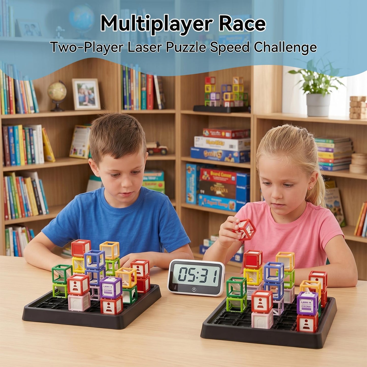 Innovakids Laser Maze - STEM Logic Toys for Ages 8-13, 60+ Challenges Puzzle Games, Great 8-13 Years Old Children Gift to Develop Spatial Imagination Problem-Solving Concentration, Team/Solo Play