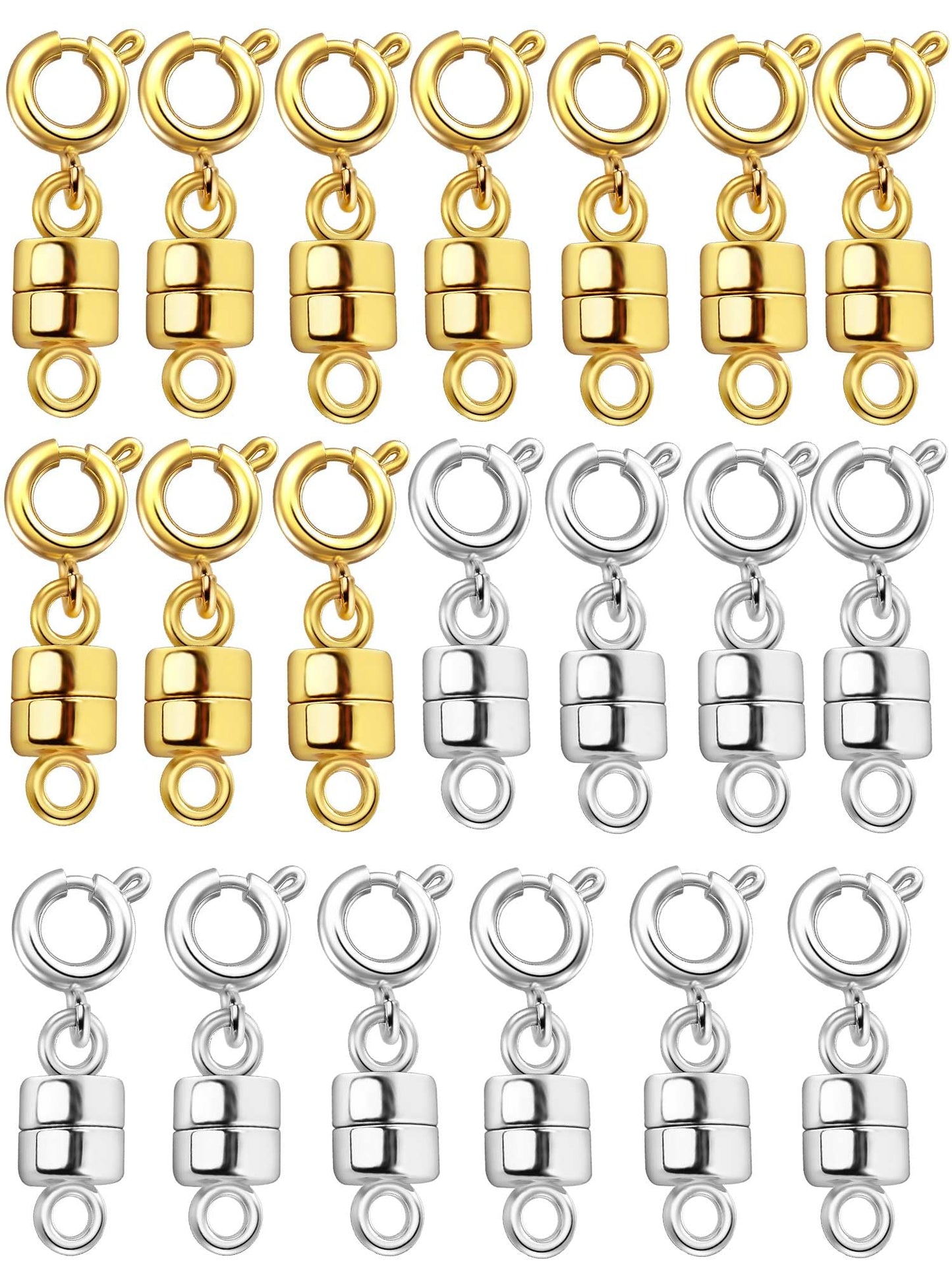 Dailyacc Magnetic Necklace Clasps and Closures - Safety 14 K Gold and Silver Jewelry Converters for Bracelets Chain Extender