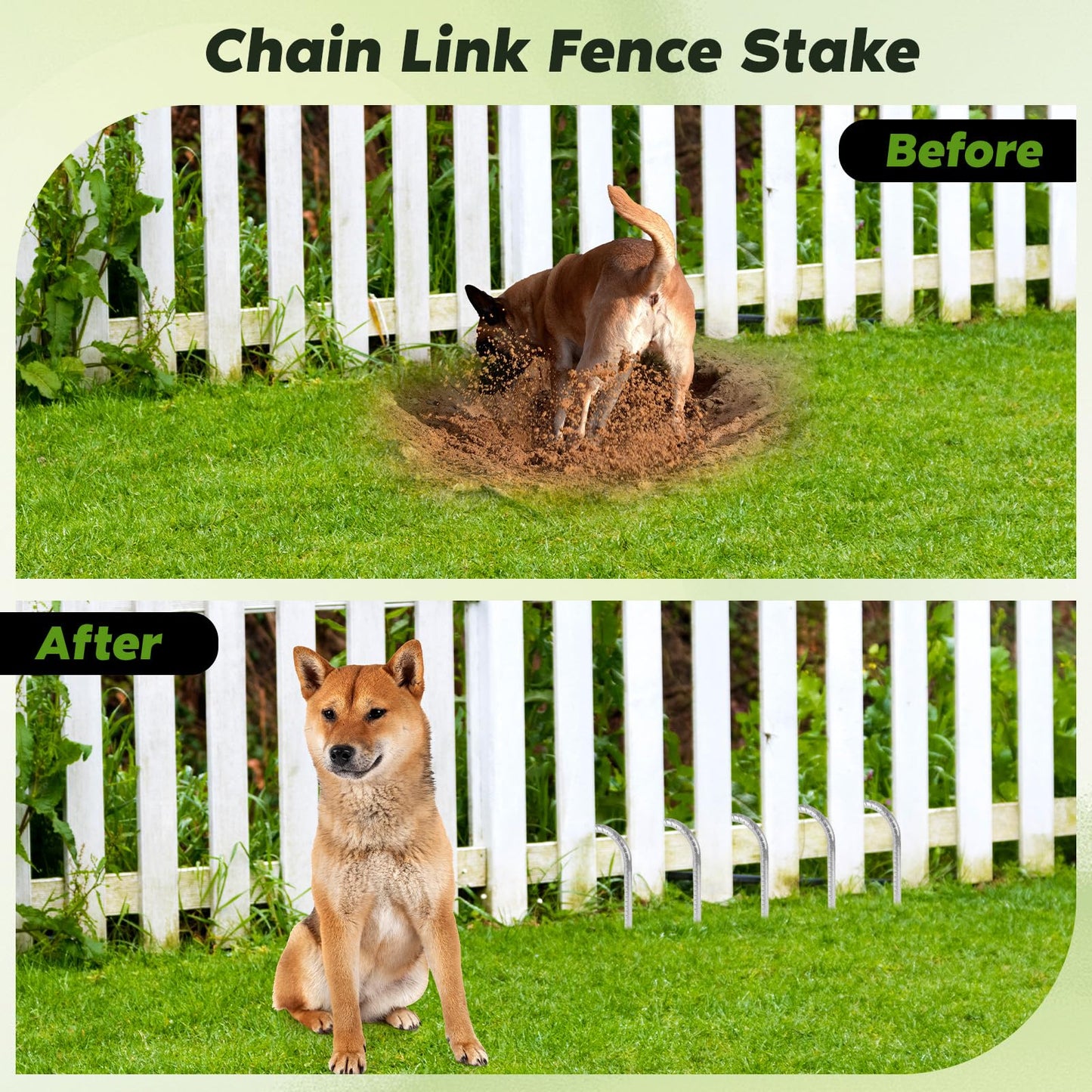 Homwin 12 inches Tent Stakes Heavy Duty 12-Pack, 5/16" Diameter J Hook Fence Stakes Rebar Ground Stake for Inflatables, Tarp, Yard Lawn Outdoor Decoration