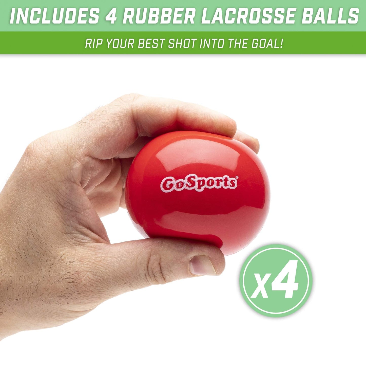 GoSports Lacrosse Floating Pool Goal Set - Includes Water Goal, 2 Sticks and 4 Soft Balls, Red