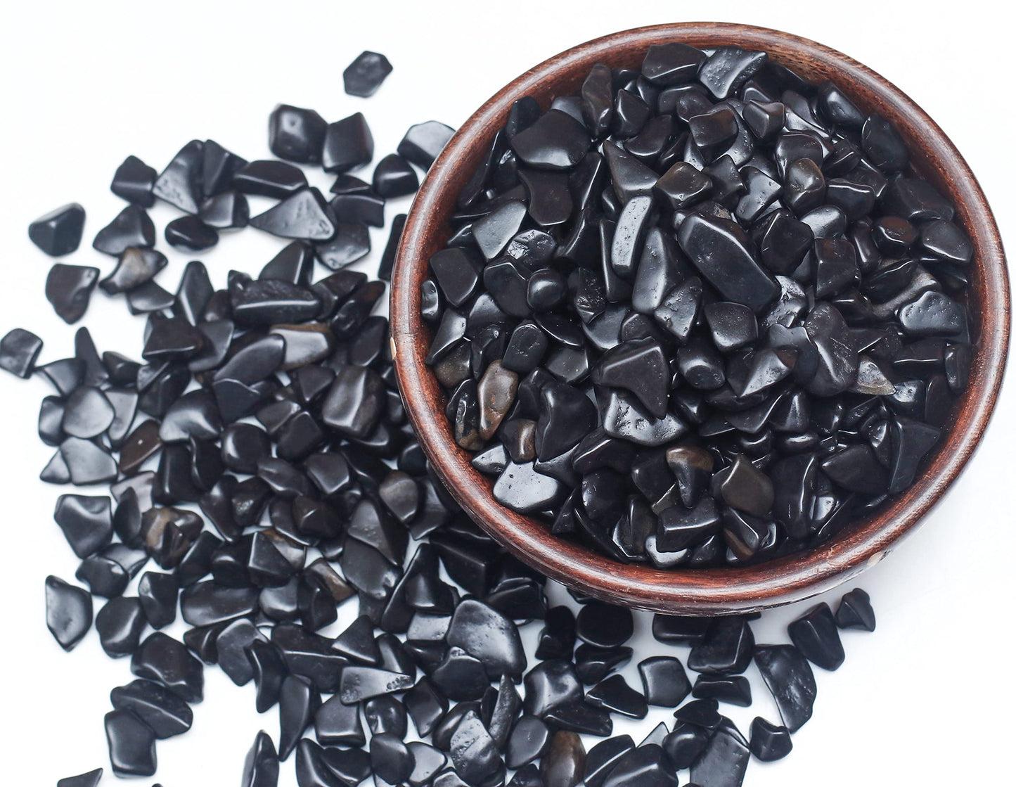 Black Tourmaline Crystal Chips bulk Gemstone Valentine Gift, Healing Crystal Natural Irregular Shaped Crushed Stone Reik Healing Tumbled Chips Crystal Chips for Witchcraft & Jewelry Making 1 Lb