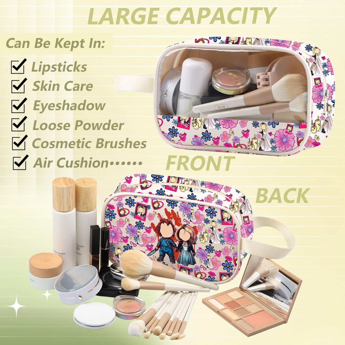 WZMPA Killer Doll Tote Bag Evil Doll Bride Fans Gift Horror Reusable Grocery Bag Murderous Toy Merchandise (Killer Doll CMB)
