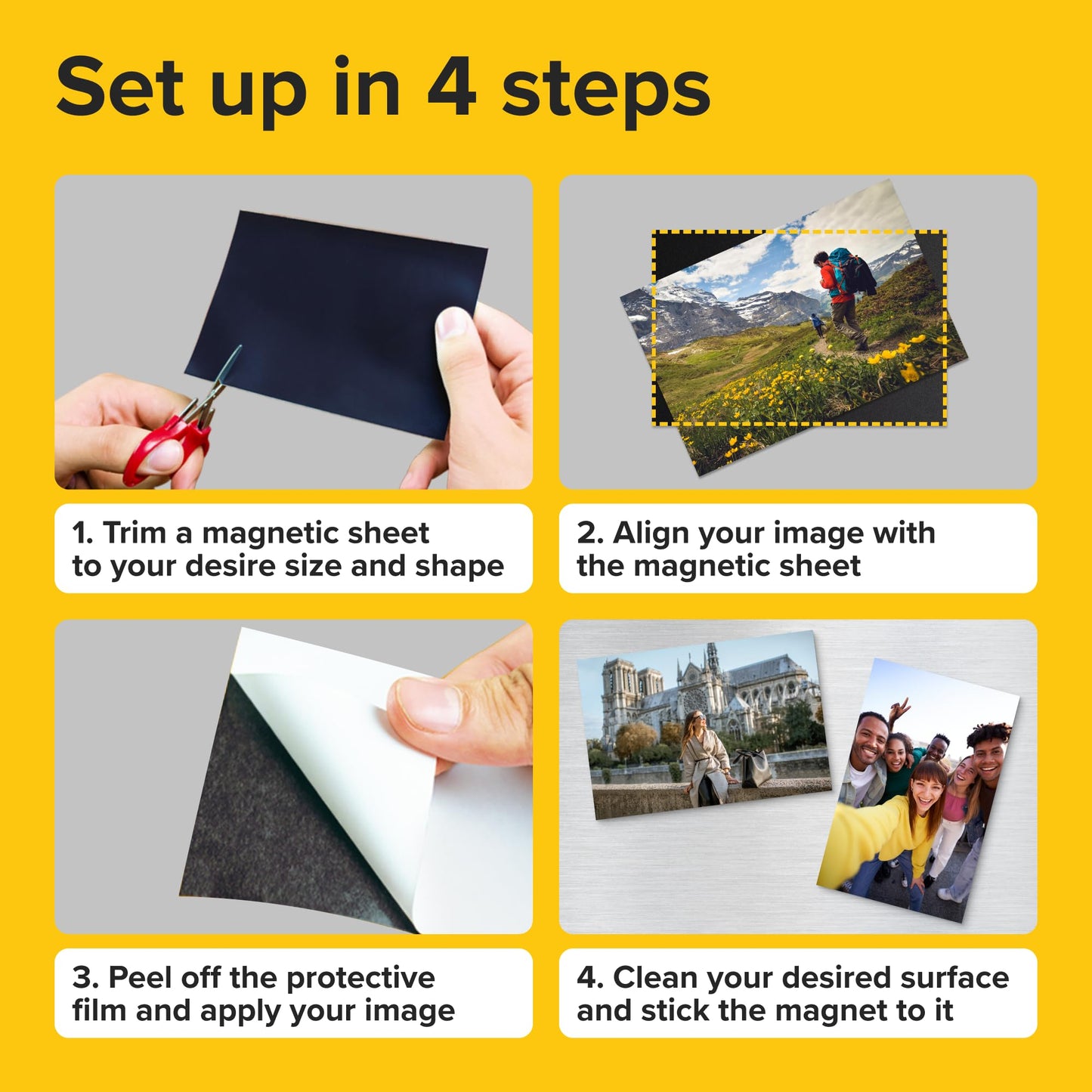 Strong Self-Stick Adhesive Magnetic Sheets 10 Pcs (8x10/20x25cm) – Magnetic Paper for Photo, Magnet Stickers, Labels, Science Education Magnets, Teacher Must Have, Whiteboards, Office