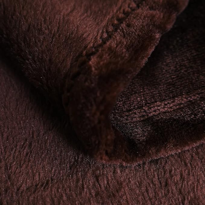 SOCHOW Flannel Fleece Blanket Twin Size, All Season Lightweight Super Soft Cozy Blanket for Bed or Couch, Brown, 60" X 80"