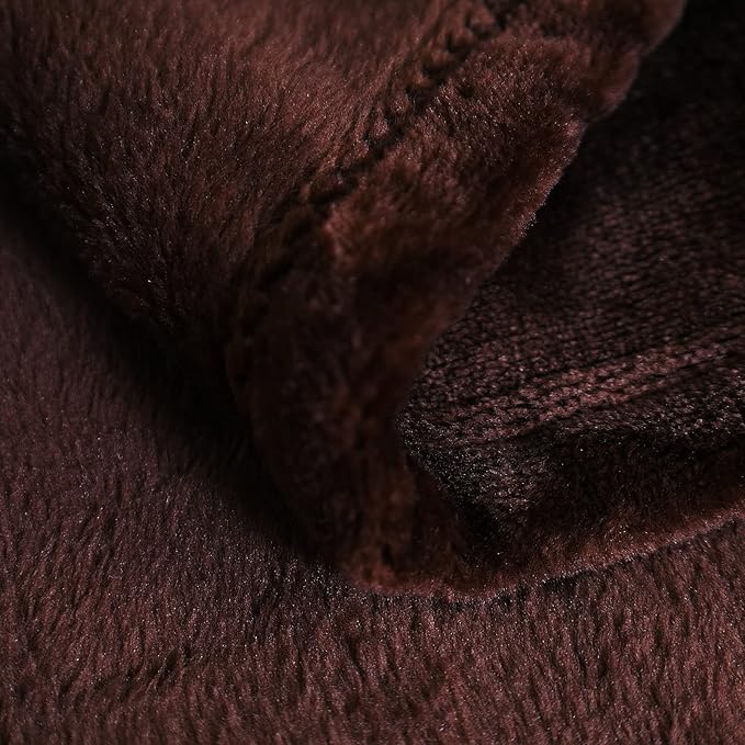 SOCHOW Flannel Fleece Blanket King Size, All Season Lightweight Super Soft Cozy Blanket for Bed or Couch, Brown, 90x108 inches
