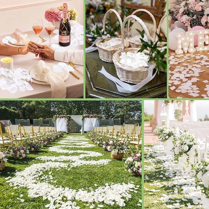 2500+ Real Dried Lvory White Hydrangea Petals - 1.76 oz Preserved Natural Flower Petals for Wedding Decor, Party Confetti, Dinner Table Centerpieces, Handcrafts