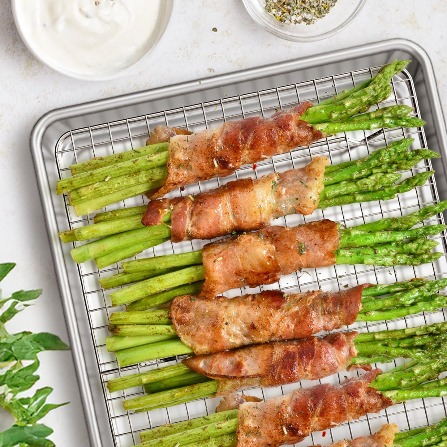 Wildone Baking Sheet with Rack Set (2 Pans + 2 Racks), Natural Aluminum Commercial Quality Cookie Sheet with Cooling Rack, Nonstick Baking Pan, Warp Resistant & Heavy Duty, Half Sheet Size