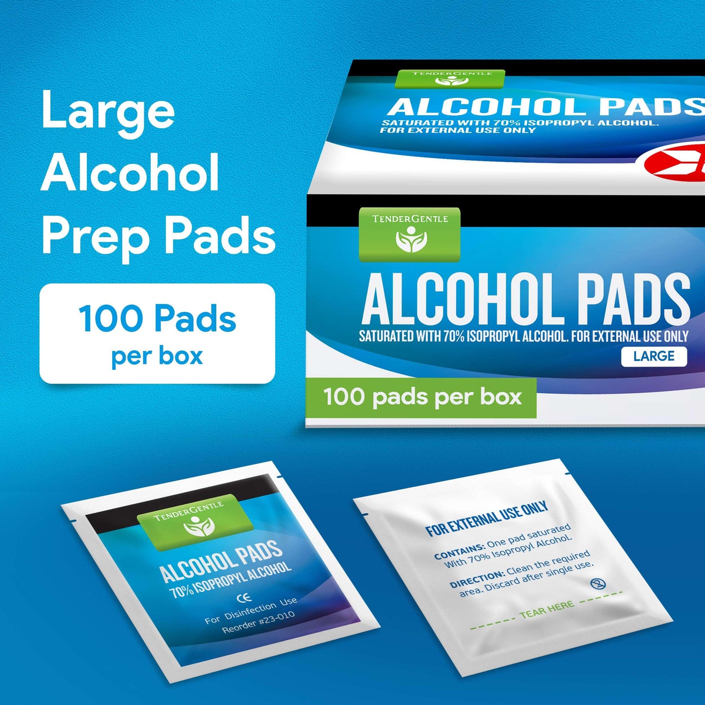Large Alcohol Wipes Individually Wrapped - 200 Sterile Alcohol Prep Pads Saturated with 70% Isopropyl - For Home, First Aid Kits, and Medical Use