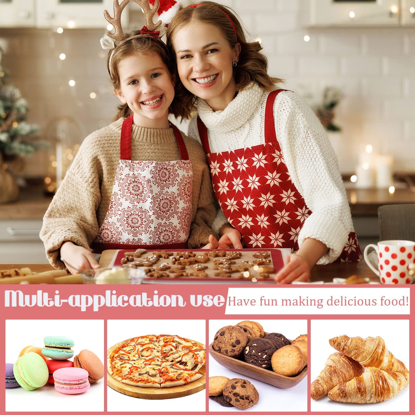 Nuanchu 8 Pieces Silicone Baking Mat Non-stick Silicone Baking Half Sheet 16.5'' x 11.6'' Silicones Cookie Sheet Easy Clean Oven Cookie Liner for Oven Making, Macaroon, Bread Pastry(Multi Color)