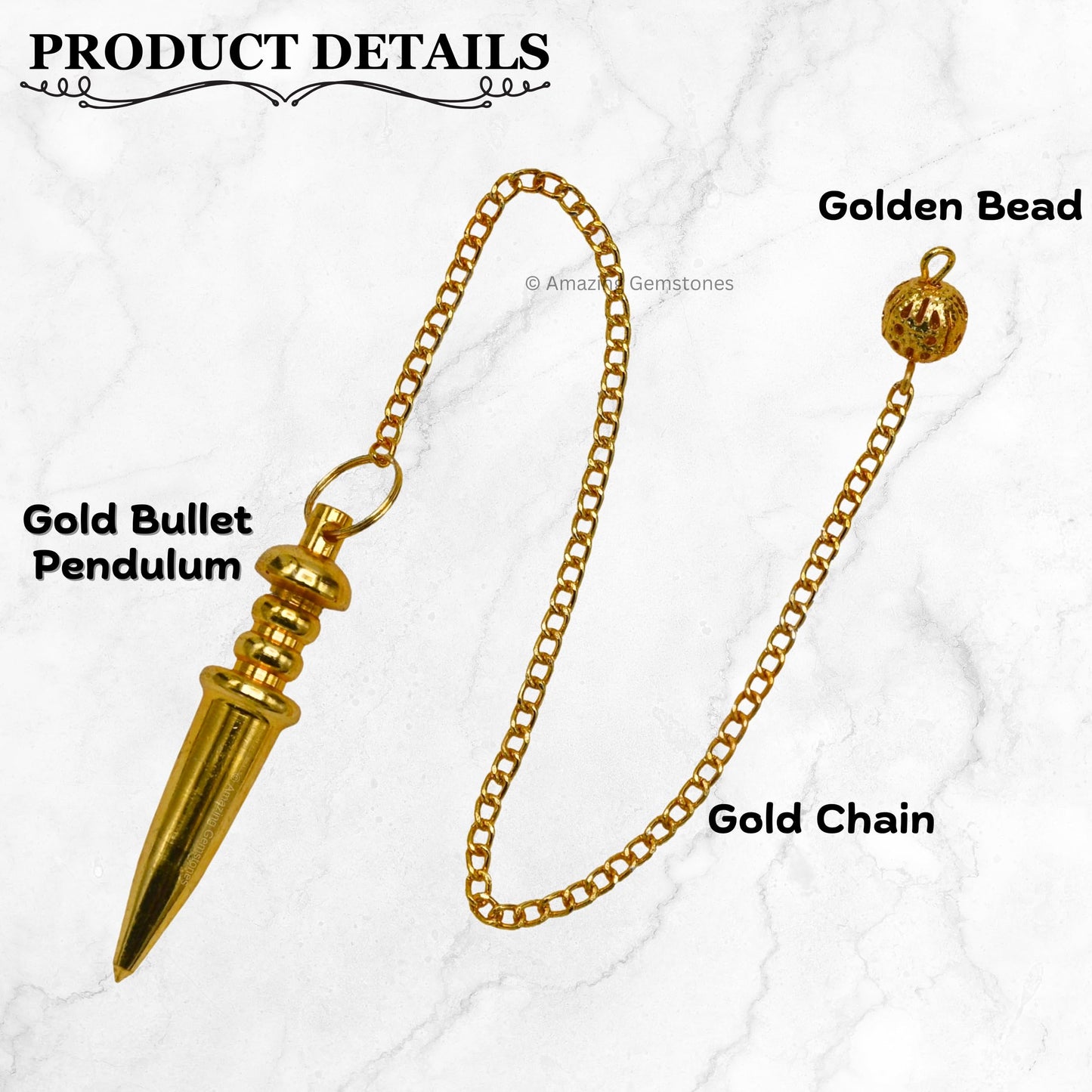 Amazing Gemstone Healing Metal Pendulums for Divination, Gold Bullet Steel Copper Pendulum High Energy Pendulo de Bronce Pendulos de Mesa MP5