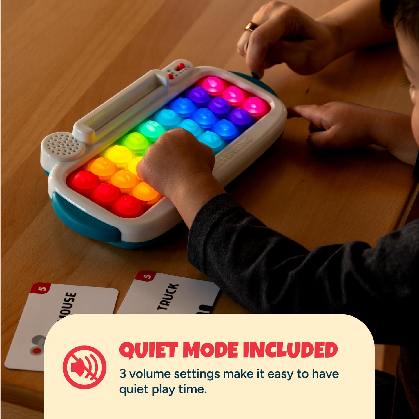 Chuckle & Roar Pop It! ABC & Spelling Keyboard – Interactive Alphabet & Sight Word Learning Toy with LED Lights, Soft Sensory Keys, 3 Grow-with-Me Modes, Screen-Free Educational Toy for Kids