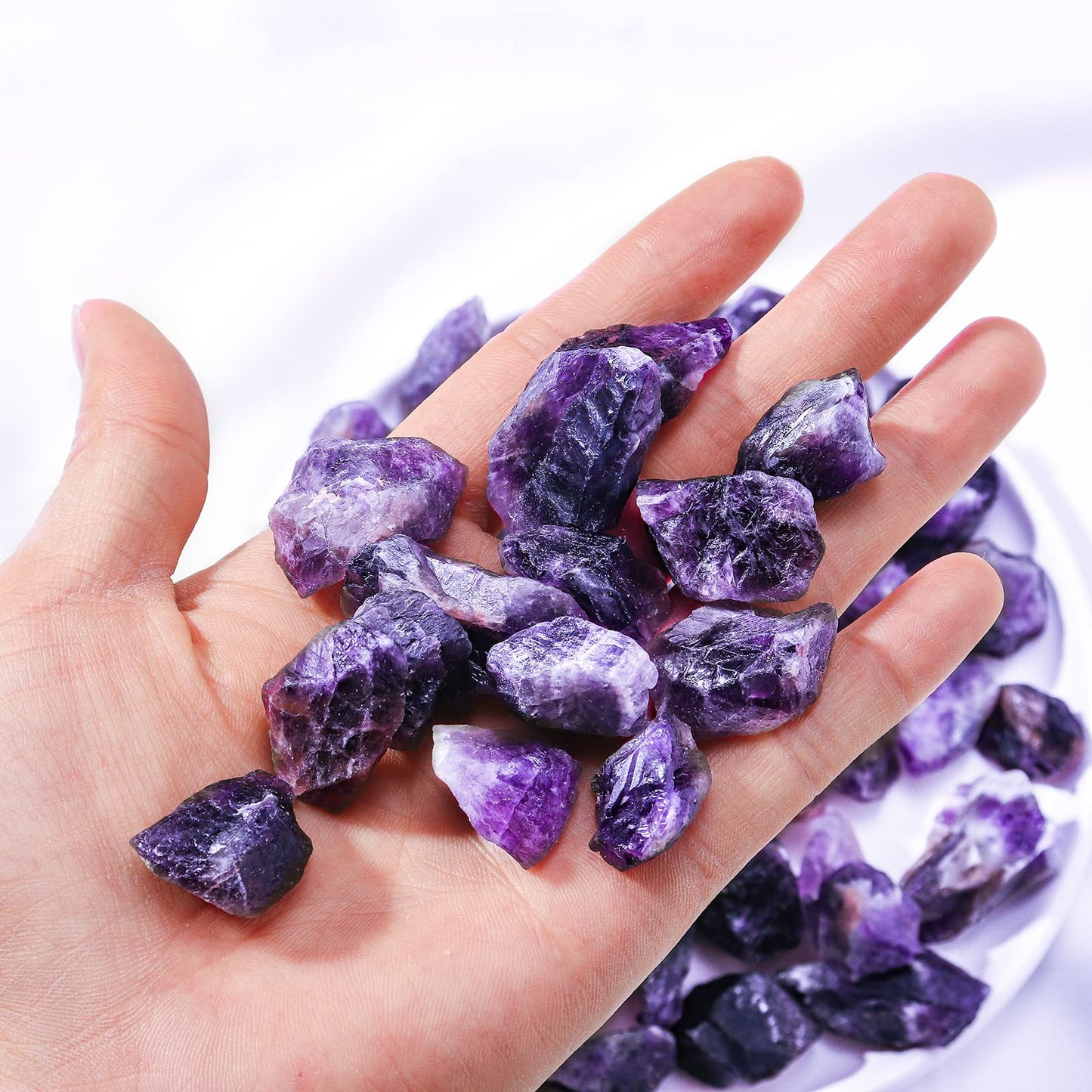 Apengshi Amethyst Healing Crystal Rough Stone 0.97lb（440g） Natural Crystal Raw Chakra Stone Meditation Reiki Collection
